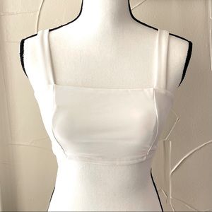 Naked wardrobe white crop top size small